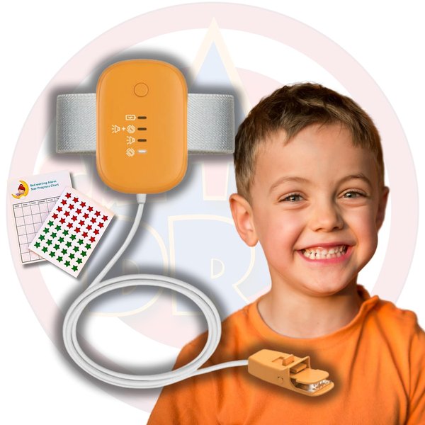 CAPTAIN DRY Bedwetting Alarm Rechargable for Boys and Girls Potty Training Older Children Pee Alarm Potty Timer Bedwetting Monitor Sensor Deep Sleepers Turn Move During Sleep Loud Sound Three Modes