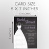 Bridal Shower Invitations Chalkboard Wedding Invites Gown Black Purple White Lavender Dress Blackboard Luncheon Pearls Customized Custom Printed Cards (12 Count)