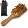 JewelryWe Natural Bamboo Paddle Hair Brush-Detangling Scalp Massage Hair Comb for All Hair Types