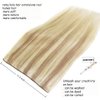 Hair Extensions 16 Inch Hair Extensions Real Human Hair Light Blonde to 613 Blonde Straight Hair Extensions Human Hair Extensions Hidden Wire Hair Extensions Transparent Fish Line Invisible Hairpiece