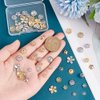 PH PandaHall 24K Gold Plated Flower Bead Caps, 64pcs 8 Shapes Flower End Cap Brass Multi-Petal Bead Cap Bails End Charm Caps Spacer Beads for Earring Bracelet Necklace Jewelry Craft, Golden/Platinum
