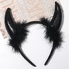 WRBAJIS Halloween Devil Horns Headband Black Demon Horns Hair Bands Halloween Hair Accessories for Women Halloween Party Supplies Black