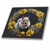 3dRose Gray Squirrel with Yellow Flower Wreath Kentucky State Tattoo Art - Tiles (ct-384700-6)
