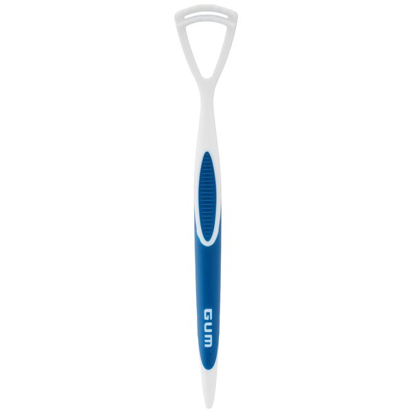 GUM Tongue Cleaner - Dual Action Soft Bristled Tongue Brush with Tongue Scraper for Better Oral Hygiene - Bad Breath Treatment (6pk)