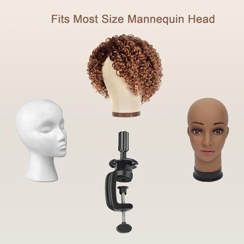Wig Stand Mannequin Head Holder 3 Pack Black Cosmetology Manikin Stand Mannequin Head Holder Clamp Wig Head Stand Holder for Table Training