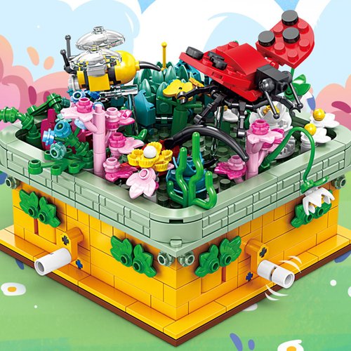 Insect Collection Building Set, Botanical Plant Flower Bouquet Kit with Bees Ladybug Butterfly Orchid Beetles Violets Building Block Toy, Creative Gift for Kids Adults Boys and Girls 1134pcs