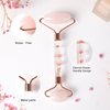 Raffaello Jade Roller, Face Roller Redness Reducing Skin Care Tools, Self Care Pink Gift for Men Women, Massager for Face, Eyes, Neck, Relieve Fine Lines and Wrinkles - Rose Quartz