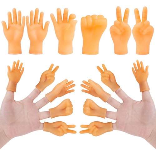 LOKIPA 30PCS Tiny Finger Hands, Mini Rubber Finger Puppets Miniature Small Hands for Finger Puppets Show, Gag Performance, Cute Little Hand Finger for Gifts and Party Favors
