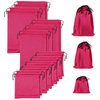 Hillban 20 Pcs Adult Game Toy Storage Bags Microfiber Drawstring Bags Adjustable Toys Organizer Foldable Ditty Bag Pouch Case for Game Toy Cosmetic, 3 Sizes (Pink)