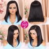 HUIWANYAN Bob Wig Human Hair 13x4 HD Lace Frontal Wig Pre Plucked Hd Lace Front Glueless Wigs Human Hair Wigs Human Hair 180% Density Straight Short Bob Wigs For Black Women Natural Color 12 Inch