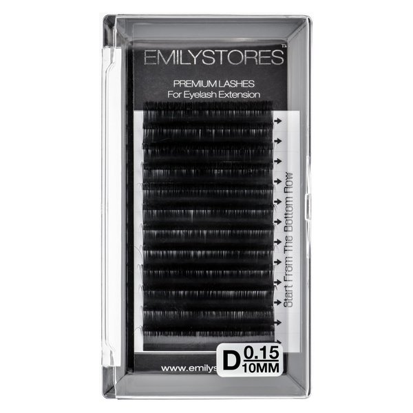 EMILYSTORES Eyelash Extensions 0.15mm Thickness D Curl Length 10mm Volume Individual Lashes (0.15,D,10mm)
