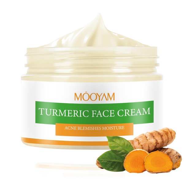 BYOTOUTY Turmeric Face Cream for Dark Spots,Acne Cream for Face,Tumeric Moisturizer for Face Skin Care,Pimple Cream Organic Turmeric for Acne Spot Treatment, Evens Tone, Acne Blemishes (50g)