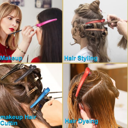 Hair Clips for Women 12 Pcs Duckbill Alligator Hair Barrettes Pins Alligator Hair Clips Duck Billed Hair Clips Non Slip Colorful Plastic Duckbill for Styling Sectioning-Frosted