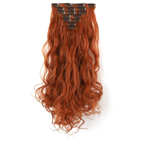 Onedor 20" Curly Full Head Clip in Synthetic Hair Extensions 7pcs 140g (T1439)