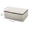 2PCS Canvas Storage Bag, 12OZ Thick Soft Breathable Closet Organizer for Beddings, Comforters, Pillows, Blankets, Clothes, 25.6×18.5×8.7inch, Beige