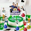 25pcs Soccer Themed Birthday Party Supplies Cupcake Toppers, Soccer Birthday Party Decorations, Soccer Cake Decorations, Cake Topper for Soccer Boys Birthday Party Decorations