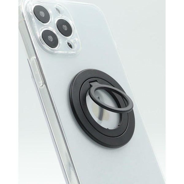 Magnetic Phone Grip for Magsafe Charging,Strong Adhesive Finger Phone Ring Holder Compatible Wireless Charging (Black)