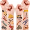 Tools Temporary Tattoos - Handyman Mechanic 80 PCS Labor Day, Construction, Equipment Themed Stickers for Kids Birthday Party Supplies, Decorations, Favors, and Prizes - Cute Gifts for Boys and Girls
