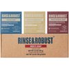 Rinse & Robust Mens Bar Soap Bath Bar Soap 3Pack Handmade Natural Soap Bar Set Cleansing Bar Moisturizing&Exfoliating Scrub Soap Gift Set for Men | Leather, Sandalwood, Teakwood | 3.5 oz of 3 Bars