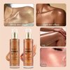 Shimmer Body Oil Waterproof Body Luminizer Bronze, Face Brighten Moisturizing Long Lasting Liquid Illuminator Highlighter, Shimmer Body Glitter Oil Summer Makeup Glow