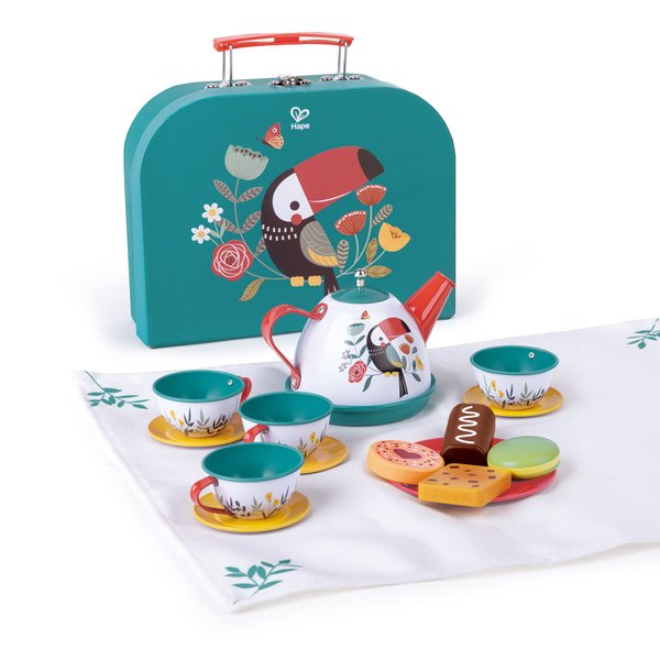 Hape Tea Time Playset | Role Play Toy Tea Set for Children Ages 3+ Years