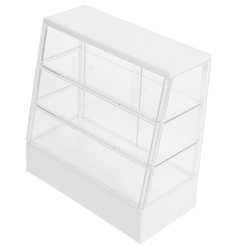 Toyvian Dollhouse Cake Cabinet Display Shelves Ornament Display Cabinet Kitchen Cabinets Decor Display Shelf Furniture Models Mini Cake Cabinet Small Cabinet Food Plastic White