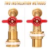 WADEO Rain Barrel Spigot, Brass Rain Barrel Quarter Turn Ball Valve Spigot with Bulkhead Fitting-Red