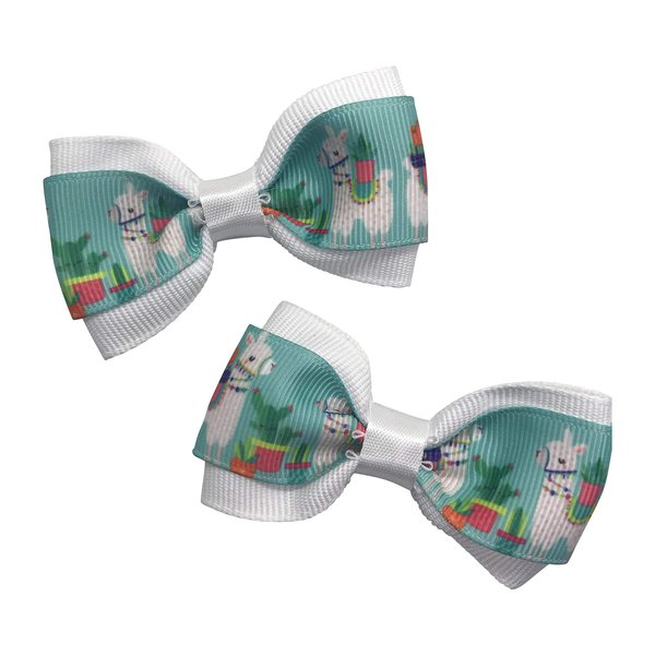 Llama Girls Hair Bow Set, Little Girl Bows, Pigtail Hair Bows, Toddler Hair Bows,