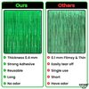 KatchOn Iridescent Green Streamers Backdrop - 3.2x8 Feet, Pack of 2 | Green Birthday Decorations | Green Backdrop, Jungle Party Decorations | Green Halloween Backdrop for Halloween Decorations
