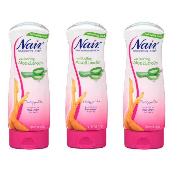 Nair Hair Remover Lotion Aloe & Lanolin 9oz (3 Pack) by Nair