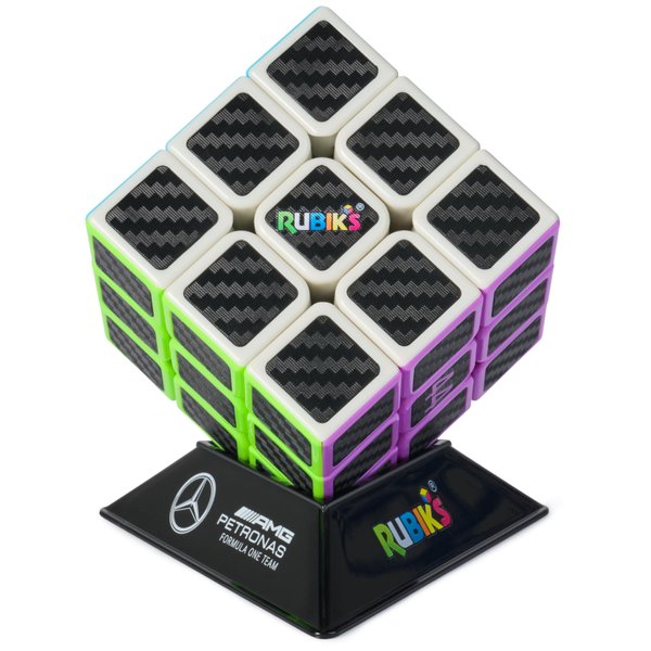 Rubik’s Cube, Mercedes-AMG Petronas F1 Team Carbon Fiber Cube, Problem-Solving Challenging Brain Teaser Fidget Toy for Adults & Kids Ages 8+