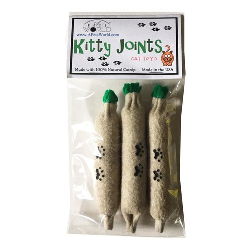 A Pet's World Cat Toy-3 Catnip Kitty Joints USA Made Parody Toy
