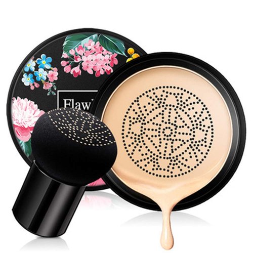 Aooba Air Cushion CC Cream Moisturizing Concealer Mushroom Head Brush Waterproof Makeup Foundation Moisture BB Cream for Women Girls (flower)