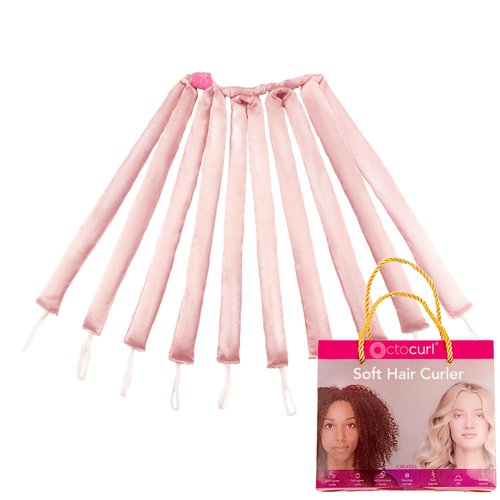 Octocurl Octopus Heatless Hair Curler - Hair Curlers to Sleep In, Overnight Curls, Heatless Curls Headband, Hair Curlers No Heat, Heatless Curlers Hair Rollers, Curlers for Medium Hair (Satin - Pink)