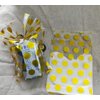JHere 100 Pack Gold Polka Dot Candy Bags with 100Pcs Gold Metallic Twist Ties, Clear Plastic Treat Bags for Cookie Candy Snack Gift Wrapping Party Favor - 5.1'' by 8.2'' by 1.5''