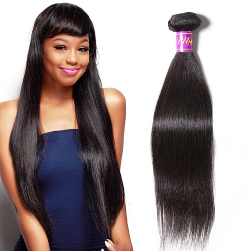 UNice Hair Icenu Series 8A Brazilian Straight Virgin Hair 1 Bundle Unprocessed Human Hair Extensions Weave Natural Color (14, 1B color)