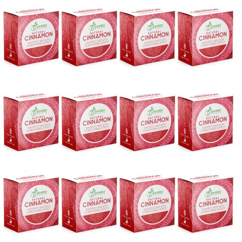 Solid Shampoo Bar And Conditioner Effect Hair Soap – 12 Pack Natural Shampoo Bars For Hair With Plant Based Essential Oils And Eco Friendly Zero Waste Biodegradable Packaging (Cinnamon Pack Of 12)