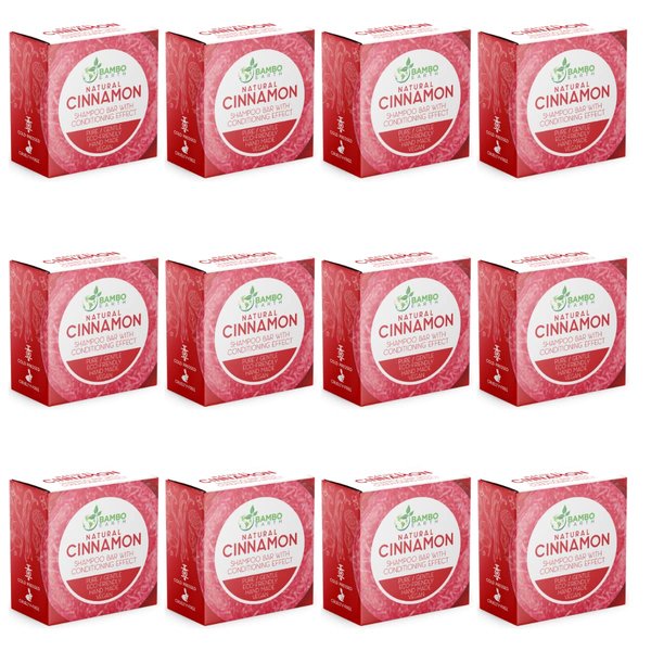 Solid Shampoo Bar And Conditioner Effect Hair Soap – 12 Pack Natural Shampoo Bars For Hair With Plant Based Essential Oils And Eco Friendly Zero Waste Biodegradable Packaging (Cinnamon Pack Of 12)