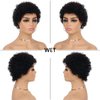 Guree Hair Glueless Wear and Go Wig for Black Women Glueless Brazilian Kinky Short Curly Wigs for Daily Use (1B)