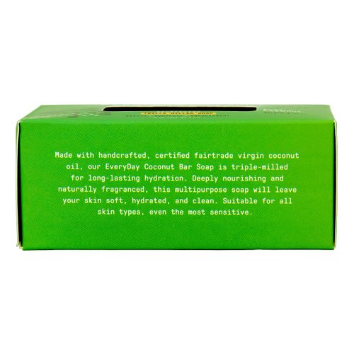 Alaffia EveryDay Coconut Soap Bar - Body Soap, Natural Coconut Oil, Shea Butter & Aromatic Plant Extracts, Ergonomic Bar Soap, Purely Coconut Scent, 8 Oz Ea (Pack of 2)