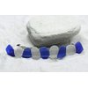 Genuine Surf Tumbled Frosted White and Blue Sea Glass French Barrette Hair Clip 4" or 100 mm Length - Quantity of 1