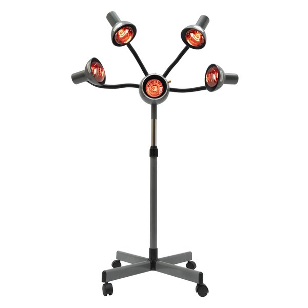 InSyoForeverEC Salon Hair Perm Steamer,5 Head Standing Infrared Heater Salon Vaporizer with Rolling Base 750W Infrared Dryer Hair Drying Care Salon Drying Perming Machine Adjustable Height