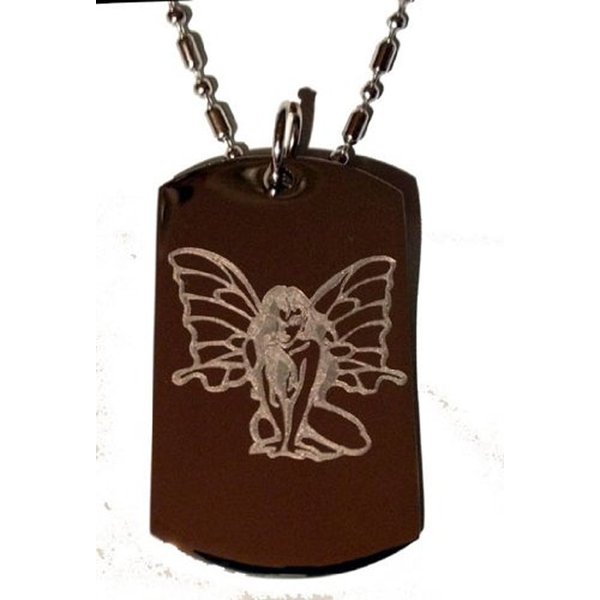Sexy Butterfly Fairy Princess Seductress Logo Symbols - Military Dog Tag Luggage Tag Key Chain Keychain Metal Chain Necklace