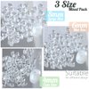 qiipii 300pcs Transparent Heart Nail Charms, 3D Mixed Size Cute Love Hearts Rhinestones Flat Resin Crystal Clear Diamonds Nail Art Supplies Nail Decoration Accessories for Acrylic Nails Crafts DIY