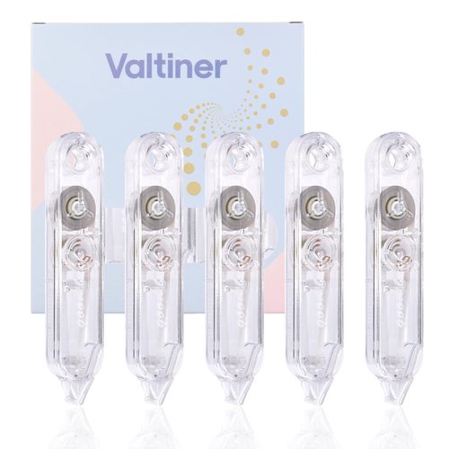 Valtiner 5-Piece Correction Tapes, Aesthetic Cute White Pull Out Tape, Quick Dry, Instant Correct, Easy to Use for School Office Supplies (Transparent)