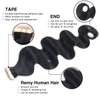 Liqusee Body Wave Tape In Hair Extensions Human Hair 100% Remy Human Hair Natural Black 18 inch 20pcs 50g/Pack Seamless Invisible PU Skin Weft Tape ins Real Human Hair Extensions for Black Women