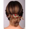 Teyglen Bride Crystal Wedding Hair Comb Red Rhinestone Bridal Side Comb Wedding Hair Accessories Teardrop Crystal Hair Piece Rhinestone Headpiece for Women Bride Girls (Red)