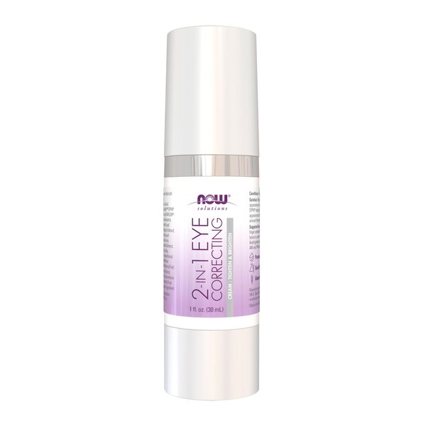 NOW Foods Solutions, Eye Cream, 2 in 1 Correcting to Tighten and Brighten the Eye Area, 1-Ounce