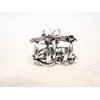 Generic Silver metal blue/black flower crystal hair claw clip bridal clip