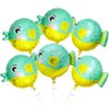 Cute Cartoon Pufferfish Balloons Under The Sea World Fish Party Decorations, 6 Pack Puffer Fish Foil Balloons Ocean Animal Globe fish Balloons Sea Animal Party Supplies For Kids Birthday Wedding